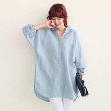 Load image into Gallery viewer, new spring/summer maternity shirts cotton/linen plus size women&#39;s shirts pregnant blouses maternity clothings dress 16406