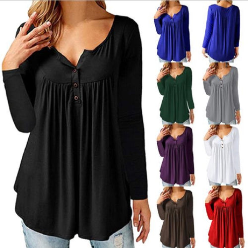 new women's clothing knitted shirts women's blouses long sleeve european shirts o-neck loose casual shirts maternity tees