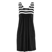Load image into Gallery viewer, Fashion striped dress large size summer dress  loose simple sleeveless dress women&#39;s clothing