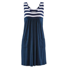 Load image into Gallery viewer, Fashion striped dress large size summer dress  loose simple sleeveless dress women&#39;s clothing