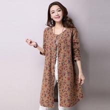 Load image into Gallery viewer, new spring/autumn women&#39;s long shirts cotton/linen maternity cardigan pregnancy blouse clothing maternity clothing 16833