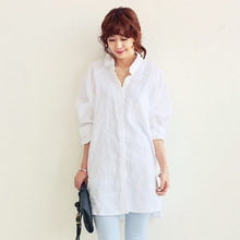 Load image into Gallery viewer, new spring/summer maternity shirts cotton/linen plus size women&#39;s shirts pregnant blouses maternity clothings dress 16406
