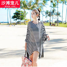 Load image into Gallery viewer, Chiffon Beach Coats Clothes Swimsuits outside Bikini blouses Sun protection clothing women&#39;s long section Beach seaside holiday