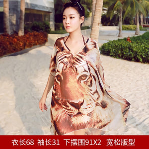 Chiffon Beach Coats Clothes Swimsuits outside Bikini blouses Sun protection clothing women's long section Beach seaside holiday