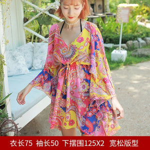 Chiffon Beach Coats Clothes Swimsuits outside Bikini blouses Sun protection clothing women's long section Beach seaside holiday