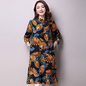 new spring/autumn women's shirts cotton and linen print maternity shirts prgnency autumn clothing maternity clothing 16826