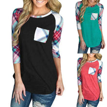 Load image into Gallery viewer, Autumn Ladies Womens Pregnant Clothes Long Sleeve Plaid Maternity Nursing Tops Mom Breastfeeding T-Shirt Top Women&#39;s Tee Shirts