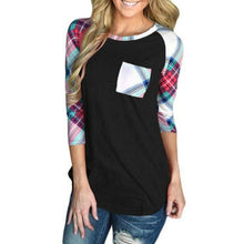 Load image into Gallery viewer, Autumn Ladies Womens Pregnant Clothes Long Sleeve Plaid Maternity Nursing Tops Mom Breastfeeding T-Shirt Top Women&#39;s Tee Shirts
