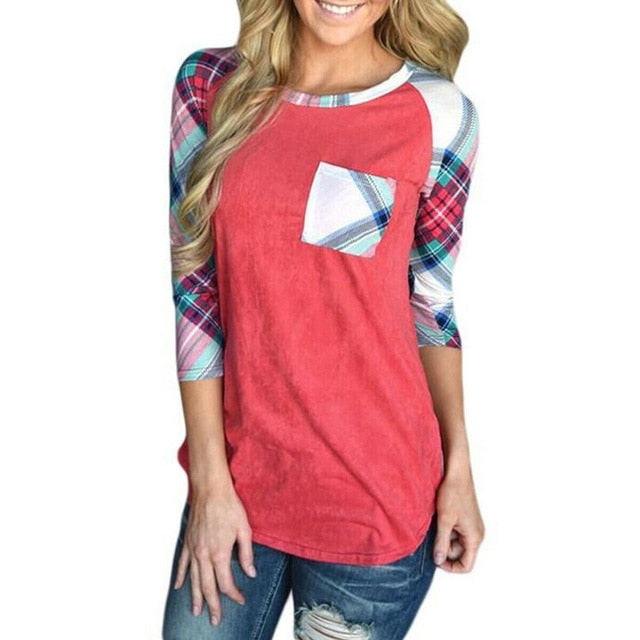 Autumn Ladies Womens Pregnant Clothes Long Sleeve Plaid Maternity Nursing Tops Mom Breastfeeding T-Shirt Top Women's Tee Shirts