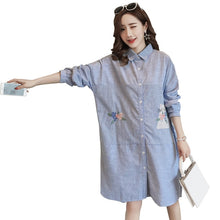 Load image into Gallery viewer, vetement femme Cotton Maternity Shirt Dress women&#39;s clothing Blouse Tops Clothes for Pregnant Women Pregnancy Clothing