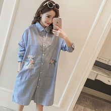 Load image into Gallery viewer, vetement femme Cotton Maternity Shirt Dress women&#39;s clothing Blouse Tops Clothes for Pregnant Women Pregnancy Clothing