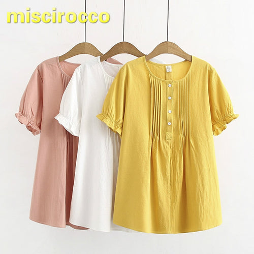 Maternity Clothings 4XL Cotton Shirt Summer Women Top Pregnant Women's Short Sleeve Big Size Shirt Maternity Shirt working