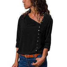 Load image into Gallery viewer, Leisure Blouse 2019 Fashion Long Sleeve Women Blouses and Tops Skew Collar Solid Office Shirt Casual Tops Blusas Chemise Femme