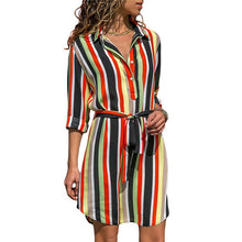 Load image into Gallery viewer, Long Sleeve Shirt Dress 2019 Summer Boho Beach Dresses Women Casual Striped Print A-line Mini Party Dress Vestidos