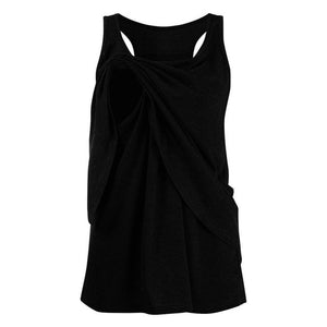 Women's clothing breastfeeding wrap double-layer sleeveless fashion trend shirt T-shirt summer high pregnant women