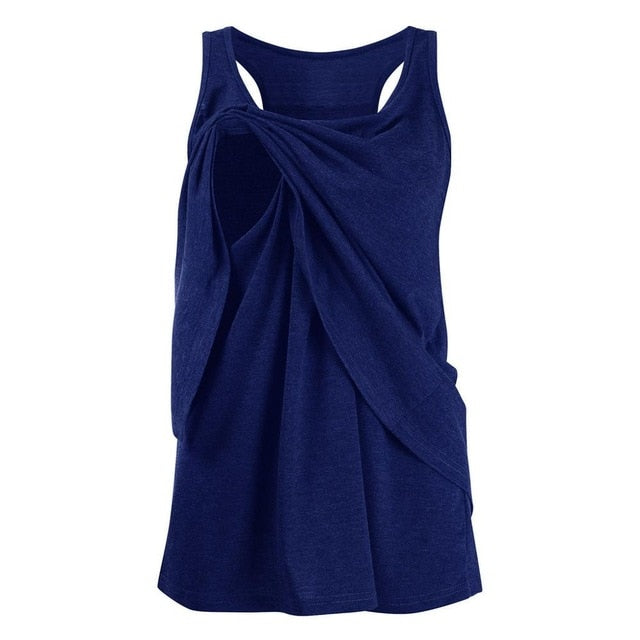 Women's clothing breastfeeding wrap double-layer sleeveless fashion trend shirt T-shirt summer high pregnant women