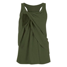 Load image into Gallery viewer, Women&#39;s clothing breastfeeding wrap double-layer sleeveless fashion trend shirt T-shirt summer high pregnant women