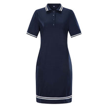 Load image into Gallery viewer, Summer Women Polo Dress L-6XL Fashion Short Sleeve Stripe Bodycon Mini Pencil Dresses Female Elegant Casual Dress Vestidos
