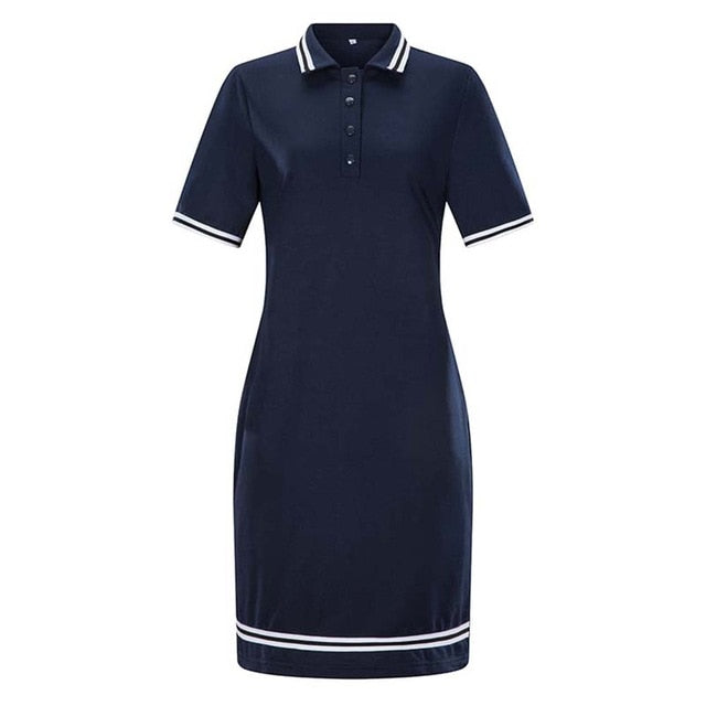 Summer Women Polo Dress L-6XL Fashion Short Sleeve Stripe Bodycon Mini Pencil Dresses Female Elegant Casual Dress Vestidos