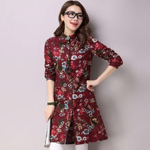 Load image into Gallery viewer, new spring/autumn women&#39;s shirts cotton and linen print maternity shirts prgnency autumn clothing maternity clothing 16824