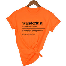Load image into Gallery viewer, Wanderlust Definition T Shirt Travel Shirt Tumblr Clothing Road Trip T Shirt Aesthetic Clothing Women&#39;s Graphic Tee Slogan Tee