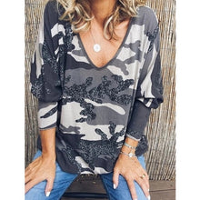 Load image into Gallery viewer, Plus Size 5XL 2019 New Women&#39;s Camo Print Hoodie Winter Long Sleeve Casual V Neck Sweatshirt Women&#39;s Oversize Clothing Kpop Tops