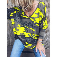 Load image into Gallery viewer, Plus Size 5XL 2019 New Women&#39;s Camo Print Hoodie Winter Long Sleeve Casual V Neck Sweatshirt Women&#39;s Oversize Clothing Kpop Tops
