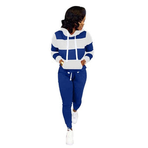 WinterThick and fluffy  Women's set Tracksuit Full Sleeve Hoodied Sweatshirt Pockets Pants Suit Two Piece Set Outfits sweatsuit