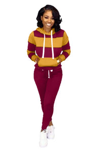 WinterThick and fluffy  Women's set Tracksuit Full Sleeve Hoodied Sweatshirt Pockets Pants Suit Two Piece Set Outfits sweatsuit