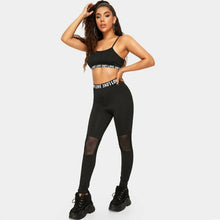 Load image into Gallery viewer, Goocheer 2PCS Womens Sports Fitness Sleeveless Tracksuits Bodycon Crop Top Vest Camis + Long Pants Patchwork Jogger Set Outfits