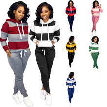 Load image into Gallery viewer, WinterThick and fluffy  Women&#39;s set Tracksuit Full Sleeve Hoodied Sweatshirt Pockets Pants Suit Two Piece Set Outfits sweatsuit