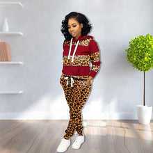 Load image into Gallery viewer, WinterThick and fluffy  Women&#39;s set Tracksuit Full Sleeve Hoodied Sweatshirt Pockets Pants Suit Two Piece Set Outfits sweatsuit