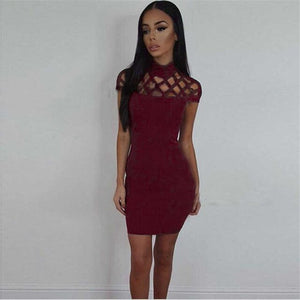 Summer Cocktail Evening Bodycon Sleeveless Party Short Dress Mini Bandage Women