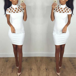 Summer Cocktail Evening Bodycon Sleeveless Party Short Dress Mini Bandage Women