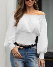 Load image into Gallery viewer, Women&#39;s Blouse New Spring Autumn Ladies Off Shoulder Tops And Blouse Long Sleeve Shirts Slim Casual Blouses Femme Clothing