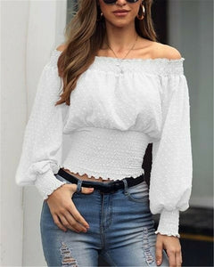 Women's Blouse New Spring Autumn Ladies Off Shoulder Tops And Blouse Long Sleeve Shirts Slim Casual Blouses Femme Clothing