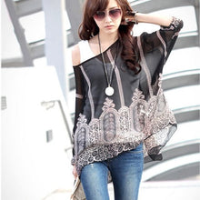 Load image into Gallery viewer, Women&#39;s Chiffon Tops 2018 New Fashion Summer Shirt Boho Style Batwing Casual Blouses Blusas 4XL 5XL 6XL Plus Size Women Clothing