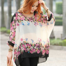 Load image into Gallery viewer, Women&#39;s Chiffon Tops 2018 New Fashion Summer Shirt Boho Style Batwing Casual Blouses Blusas 4XL 5XL 6XL Plus Size Women Clothing