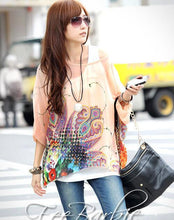 Load image into Gallery viewer, Women&#39;s Chiffon Tops 2018 New Fashion Summer Shirt Boho Style Batwing Casual Blouses Blusas 4XL 5XL 6XL Plus Size Women Clothing