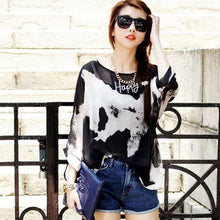 Load image into Gallery viewer, Women&#39;s Chiffon Tops 2018 New Fashion Summer Shirt Boho Style Batwing Casual Blouses Blusas 4XL 5XL 6XL Plus Size Women Clothing