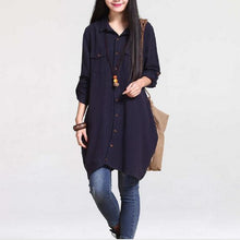 Load image into Gallery viewer, New spring/autumn women&#39;s shirts cotton/linen shirts maternity shirts pregnant overshirts loose dress spring/autumn clothing