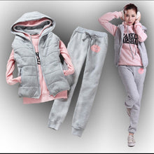 Load image into Gallery viewer, Autumn and winter new Fashion women suit women&#39;s tracksuits casual set with a hood fleece sweatshirt three pieces set