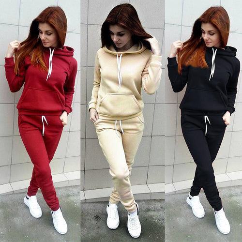 2019 Autumn Casual 2 Pieces Suit Women Hoodies Tops Tracksuit Sweat Suit Women's Set