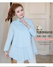 Load image into Gallery viewer, Maternity Shirt Cotton Pregnant Women&#39;s Shirt Long Sleeve Office Clothes Women Spring Top OL Womens Clothing Maternity Tops