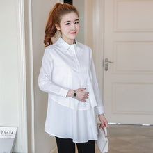 Load image into Gallery viewer, Maternity Shirt Cotton Pregnant Women&#39;s Shirt Long Sleeve Office Clothes Women Spring Top OL Womens Clothing Maternity Tops